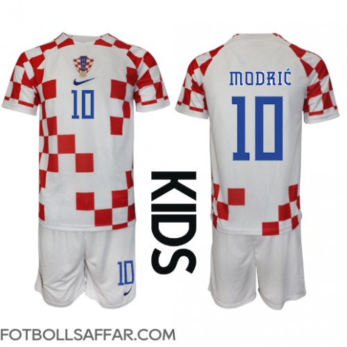 Kroatien Luka Modric #10 Hemmadräkt Barn VM 2022 Kortärmad (+ Korta byxor)